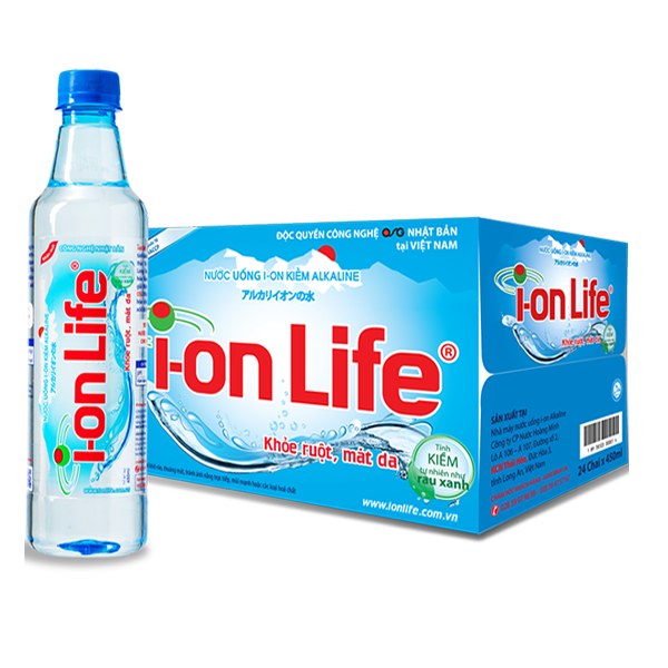 Thùng 24 chai nước ion Life 450ml 